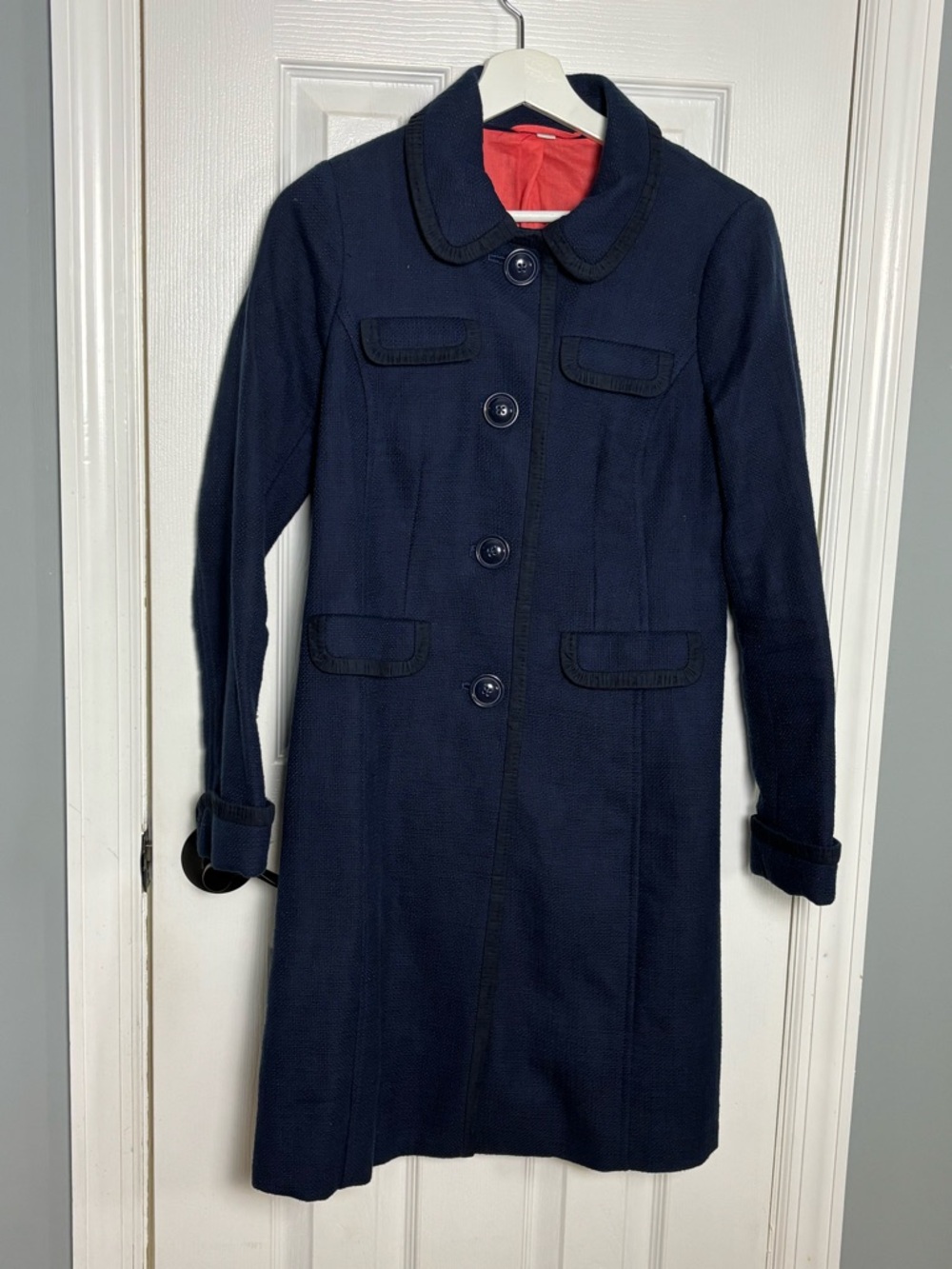 Boden Navy Coat 100 percent cotton 💙